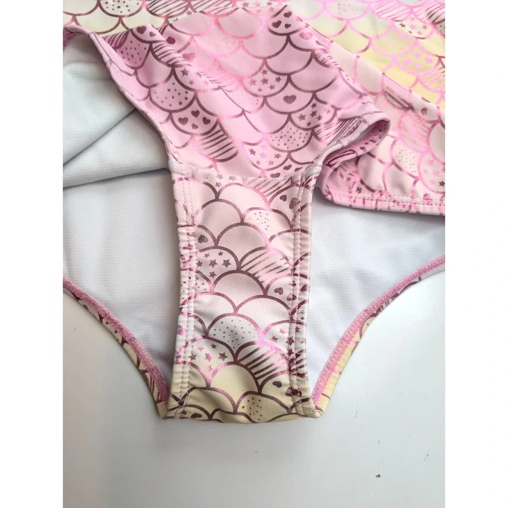 2 Girls ONE PIECE SWIM SUIT SIZE 16 BMAGICAL BY BTWEEN GIRLS PINK FLORAL MERMAID
